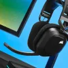 Геймърски слушалки с микрофон Corsair HS80 RGB Carbon безжични PC/PS5/PS4