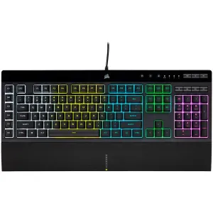 Геймърскa мембранна клавиатура Corsair K55 RGB Pro, USB