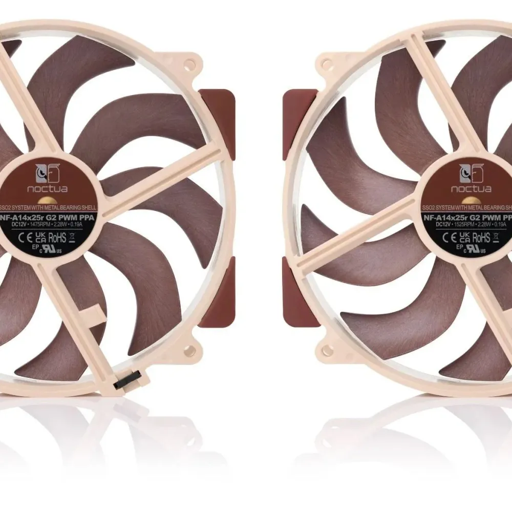 Комплект вентилатори Noctua NF-A14x25r G2 PWM Sx2-PP, 2 x Fan 140mm