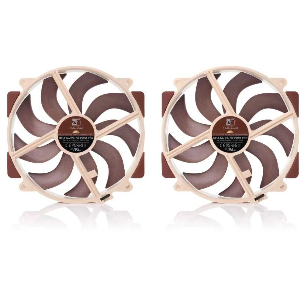 Комплект вентилатори Noctua NF-A14x25r G2 PWM Sx2-PP, 2 x Fan 140mm Комплект вентилатори Noctua NF-A14x25r G2 PWM Sx2-PP, 2 x Fan 140mm