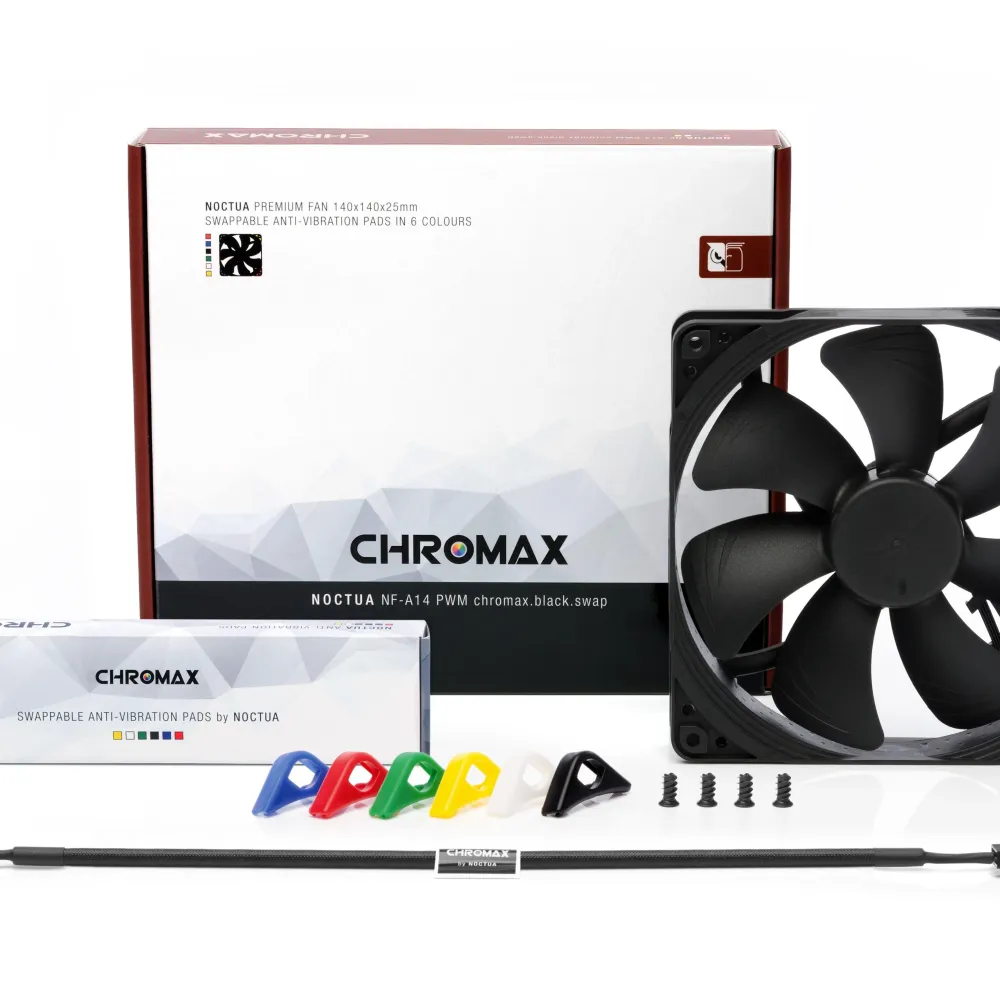 Вентилатор Noctua 140mm NF-A14 PWM Chromax.black.swap