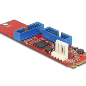 Адаптер Delock, M.2 Key B+M мъжко към 2 x USB 5 Gbps Pin Header