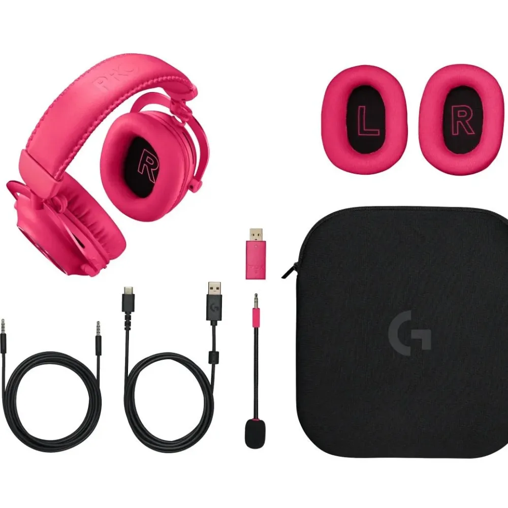 Безжични Геймърски слушалки Logitech PRO X 2 Magenta