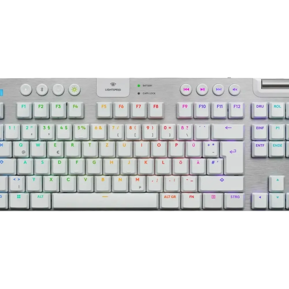 Безжична геймърска механична клавиатура Logitech G915X White Lightspeed TKL - GL Tactile Switch