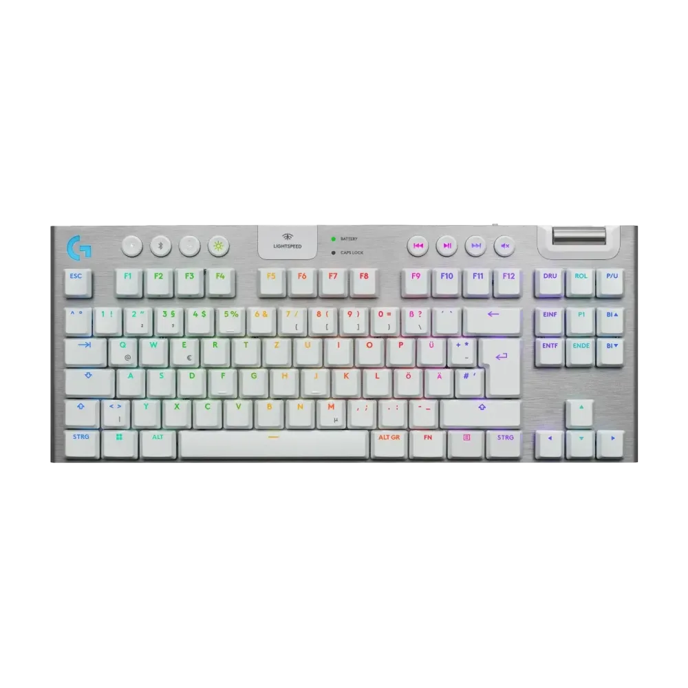 Безжична геймърска механична клавиатура Logitech G915X White Lightspeed TKL - GL Tactile Switch