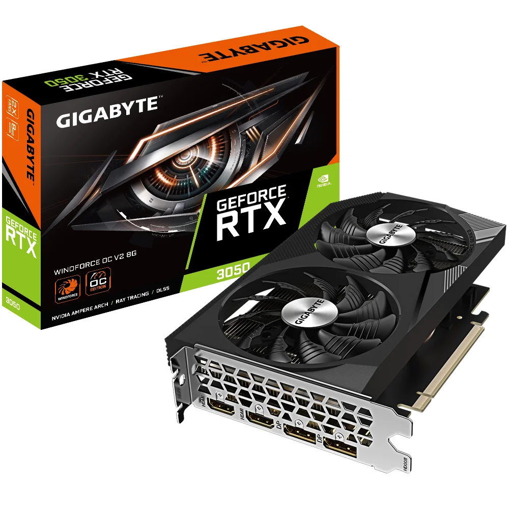 Видео карта GIGABYTE RTX 3050 WINDFORCE V2 OC 8GB GDDR6 Видео карта GIGABYTE RTX 3050 WINDFORCE V2 OC 8GB GDDR6