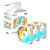 Комплект вентилатори 3-Pack GIGABYTE AORUS EZ CHAIN RVS FAN 120 ICE, 120x120x25mm ARGB