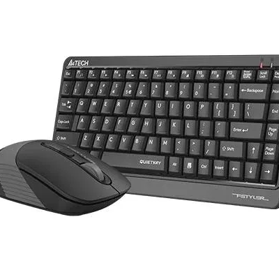 Комплект клавиатура и мишка A4TECH Fstyler FGS1110Q, Безжичен, Сива