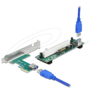 Delock Riser card PCI Express Card x 1 към 1 x PCI 32 Bit Slot с кабел 60 cm