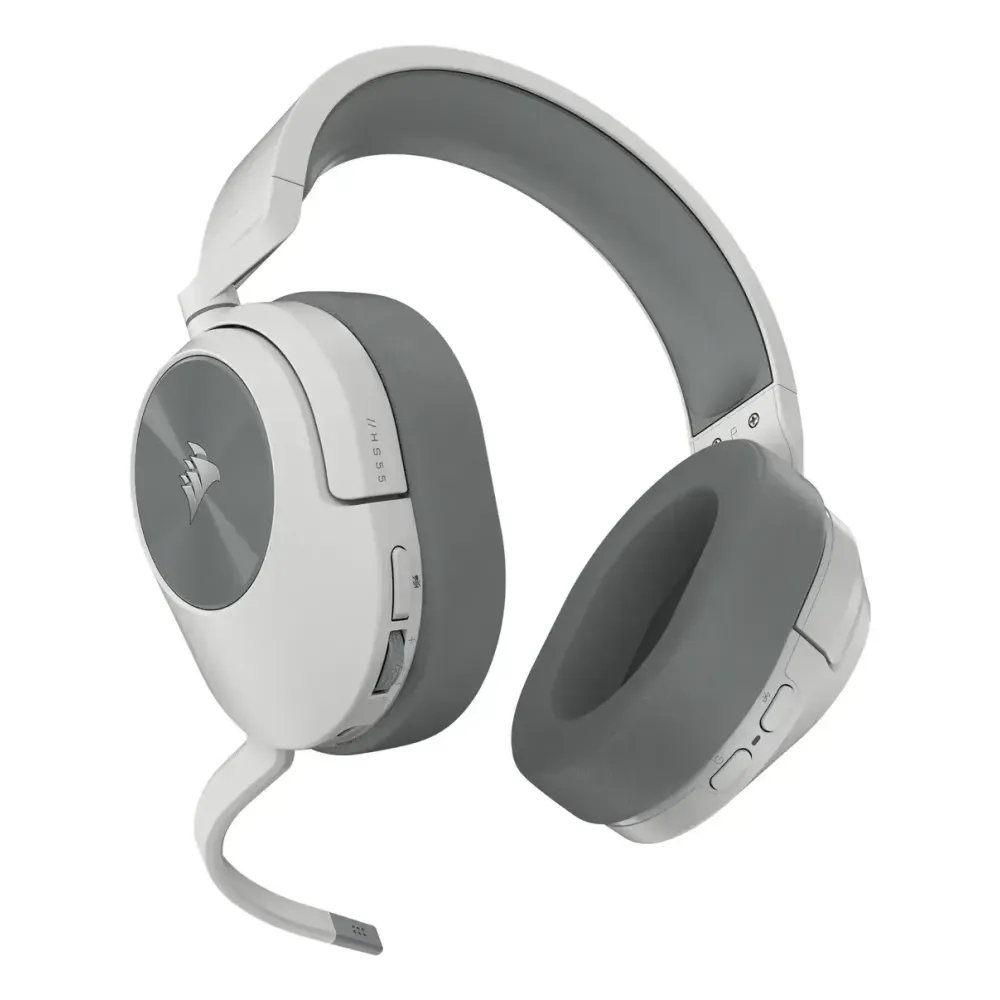 Геймърски слушалки с микрофон Corsair HS55 White безжични и блутут PC/PS5/PS4