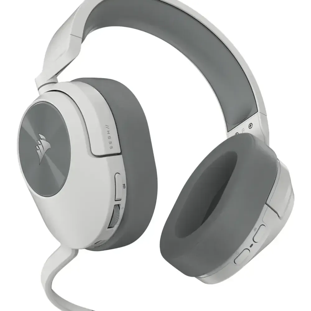 Геймърски слушалки с микрофон Corsair HS55 White безжични и блутут PC/PS5/PS4