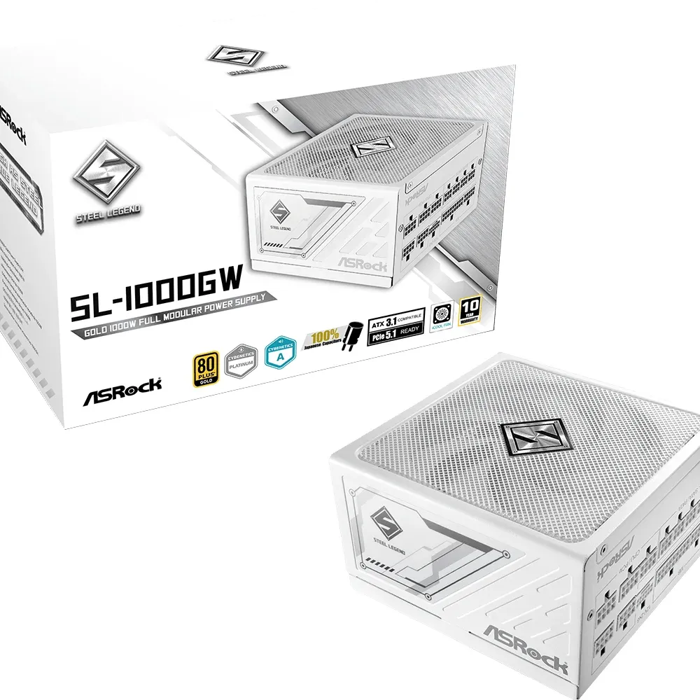 Захранващ блок ASRock Steel Legend White 1000W 80+ Gold
