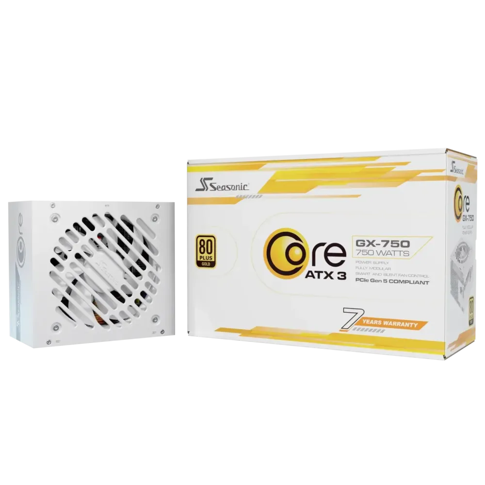 Захранващ блок Seasonic CORE GX White 750W 80+ Gold, Fully Modular, ATX 3.1, PCIe 5.1 Захранващ блок Seasonic CORE GX White 750W 80+ Gold, Fully Modular, ATX 3.1, PCIe 5.1