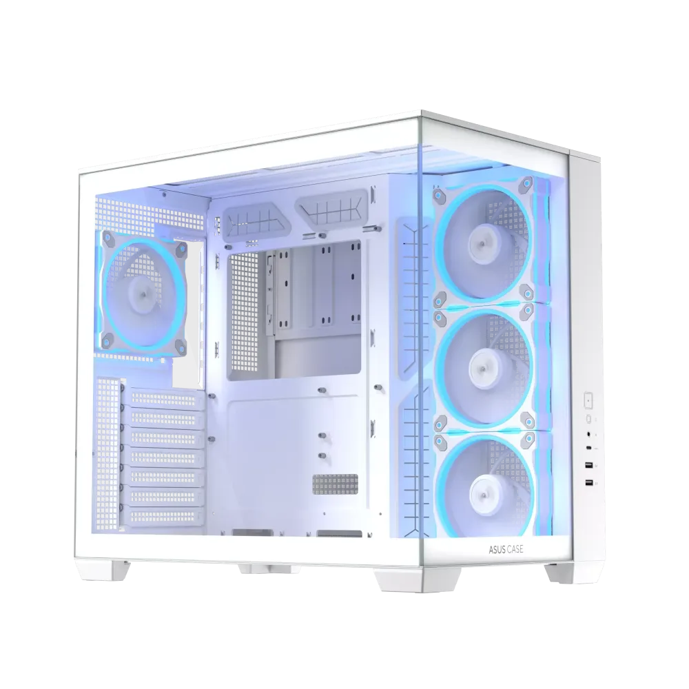 Кутия ASUS A32 PLUS Tempered Glass + 4 ARGB Вентилатора - White