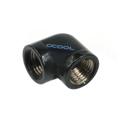 L-конектор Alphacool HF, Вътрешна резба G1/4 - G1/4, 90°, Черен мат