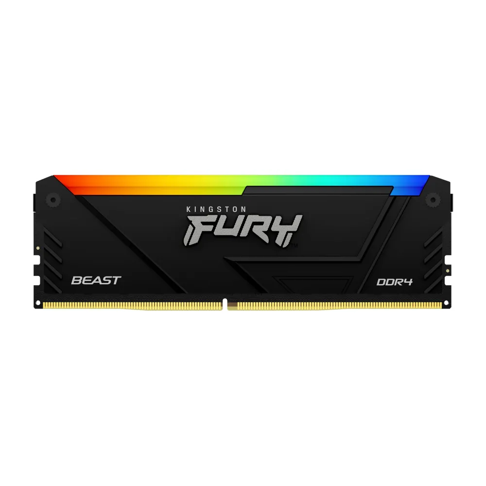 Памет Kingston FURY Beast Black RGB 32GB(2x16GB) DDR4 3200MHz CL16 Памет Kingston FURY Beast Black RGB 32GB(2x16GB) DDR4 3200MHz CL16