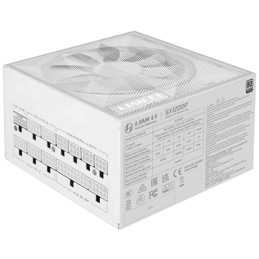 Захранващ блок Lian Li SX1200P White 1200W 80+ Platinum PCIe 5.1, ATX 3.1