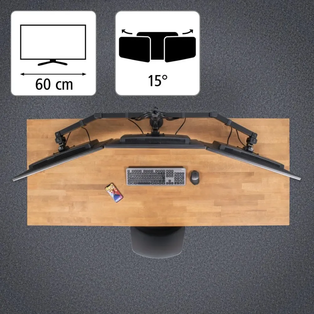 Стойка за монитор HAMA, 3 монитора, 13