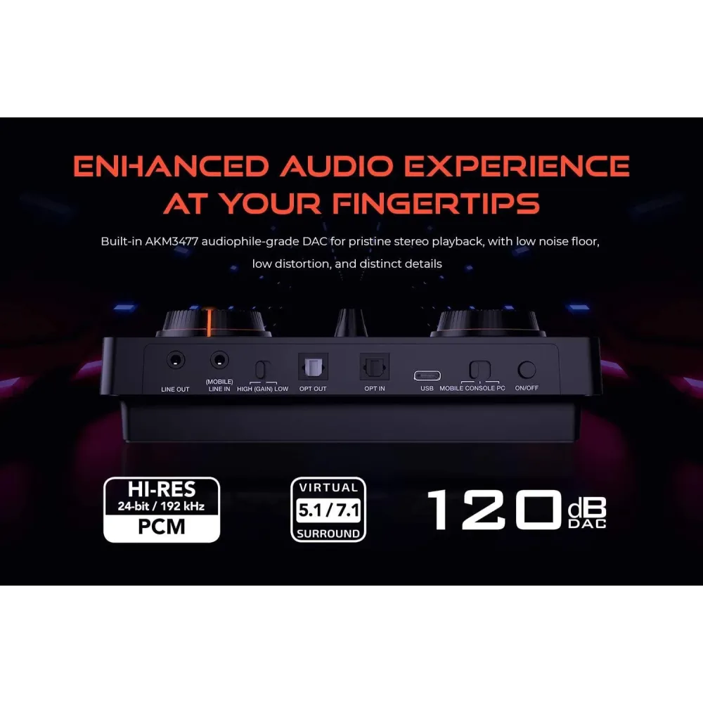 Външна звукова карта Creative Sound Blaster GC7, USB-C, Super X-FI, PC, Mac, PS 4/5, Xbox, Nintendo Switch