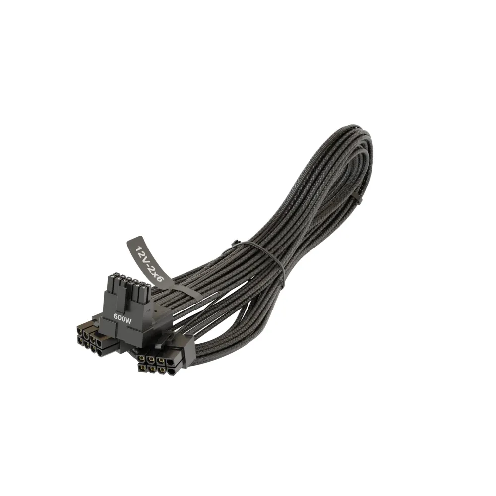 Кабел Seasonic 90° 12VHPWR 600W 16-Pin към 2x8 Pin за Seasonic захранвания Кабел Seasonic 90° 12VHPWR 600W 16-Pin към 2x8 Pin за Seasonic захранвания