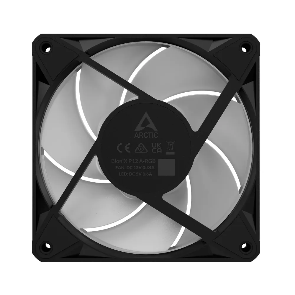 Вентилатор ARCTIC BioniX P12 A-RGB PWM 120mm Daisy Chain - Черен Вентилатор ARCTIC BioniX P12 A-RGB PWM 120mm Daisy Chain - Черен