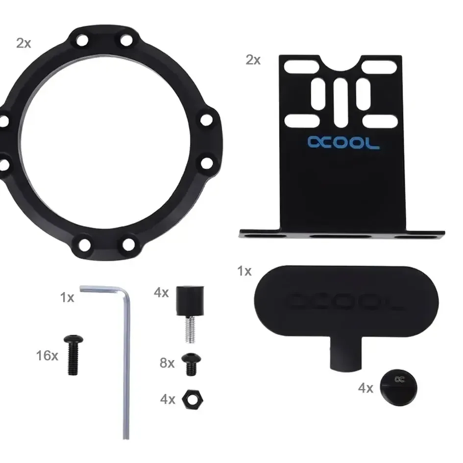 Адаптер приставка с вътрешна и външна резба Alphacool Eisdecke D5 Dual Acrylic Attachment 3x 1/4