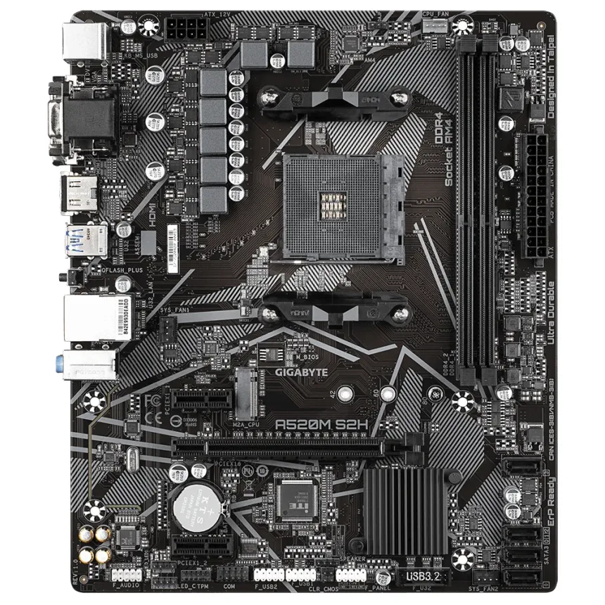 Дънна платка GIGABYTE A520M-S2H, Socket AM4 Дънна платка GIGABYTE A520M-S2H, Socket AM4