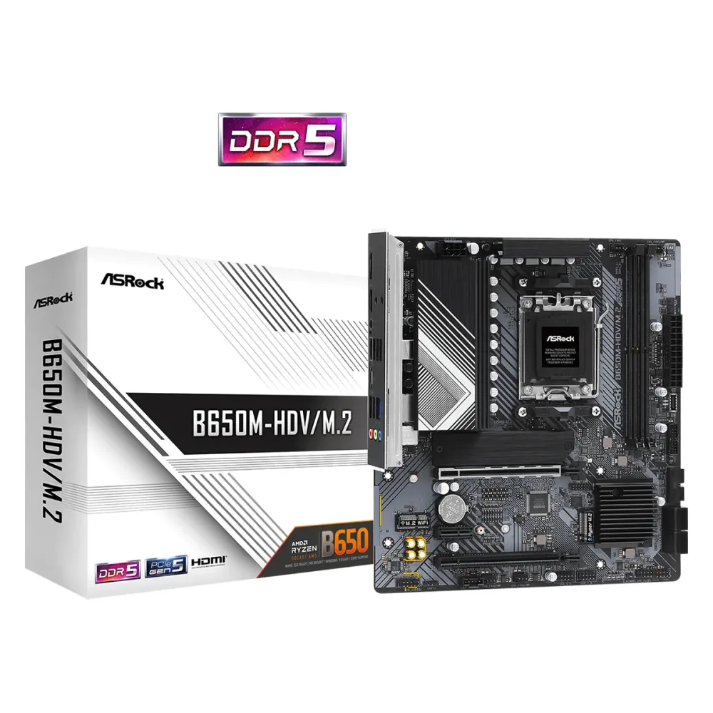 Дънна платка ASRock B650M-HDV/M.2, Socket AM5 2xDDR5