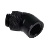 Ъглов адаптер Alphacool Eiszapfen, 45°, G1/4 външна към G1/4 вътрешна резба, Черен мат