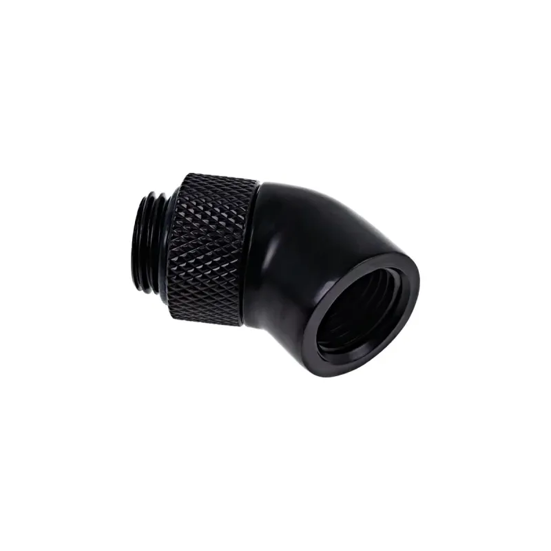Ъглов адаптер Alphacool Eiszapfen, 45°, G1/4 външна към G1/4 вътрешна резба, Черен мат
