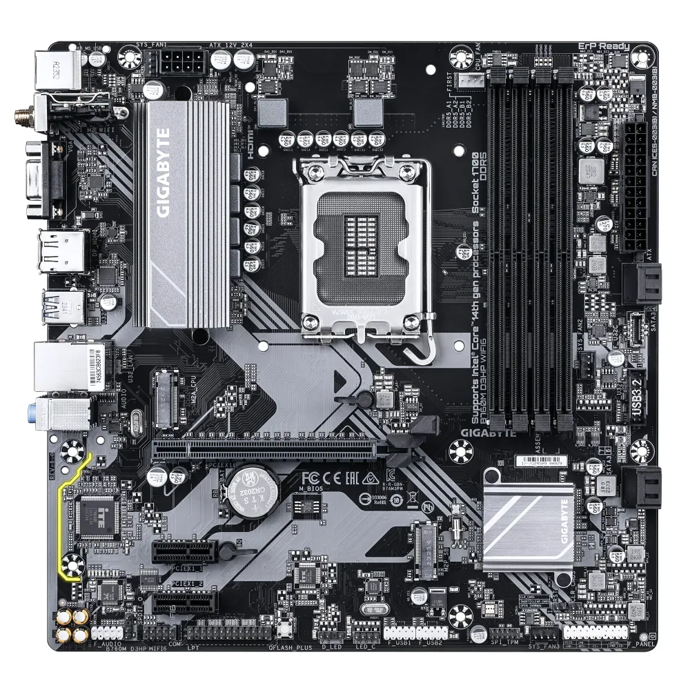 Дънна платка GIGABYTE B760M D3HP WIFI6 DDR5, socket 1700, mATX