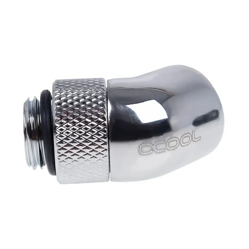 Ъглов адаптер Alphacool Eiszapfen, 45°, G1/4 външна към G1/4 вътрешна резба, Сребрист