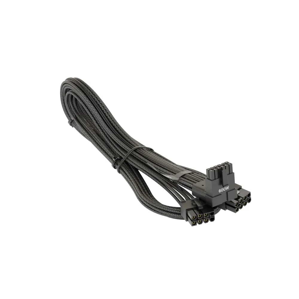 Кабел Seasonic 90° 12VHPWR 600W 16-Pin към 2x8 Pin за Seasonic захранвания Кабел Seasonic 90° 12VHPWR 600W 16-Pin към 2x8 Pin за Seasonic захранвания
