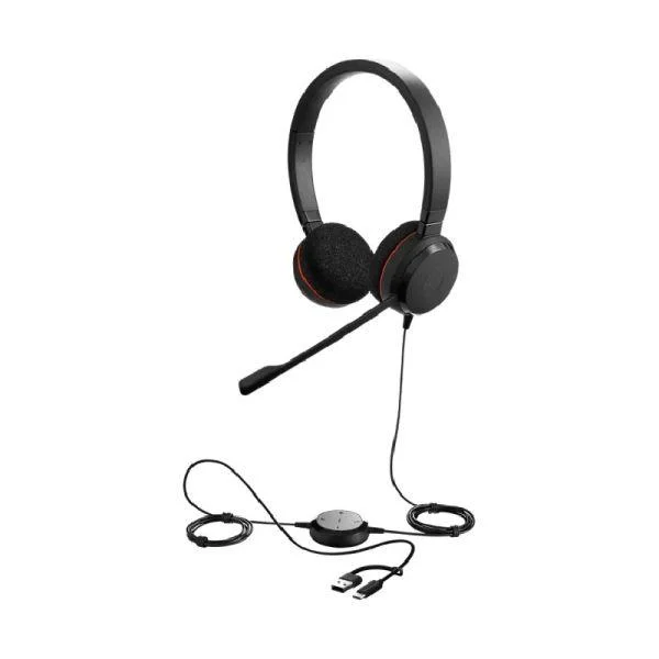 Слушалки с микрофон Jabra Evolve 20 MS Stereo USB-C/А Adapter
