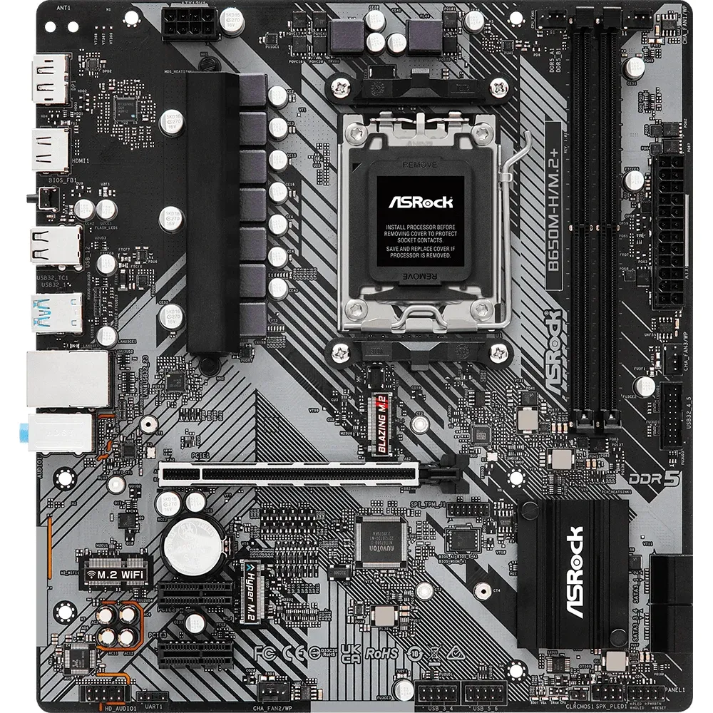 Дънна платка ASROCK B650M-H/M.2+, Socket AM5, 2xDDR5 Дънна платка ASROCK B650M-H/M.2+, Socket AM5, 2xDDR5