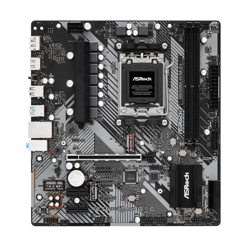 Дънна платка ASROCK B650M-H/M.2+, Socket AM5, 2xDDR5 Дънна платка ASROCK B650M-H/M.2+, Socket AM5, 2xDDR5