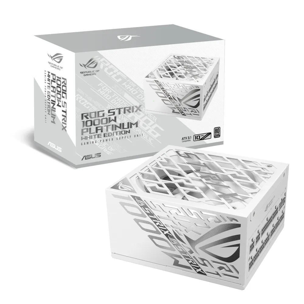 Захранващ блок ASUS ROG STRIX 1000W White Edition, 80+ Platinum PCIe 5.1, Fully Modular