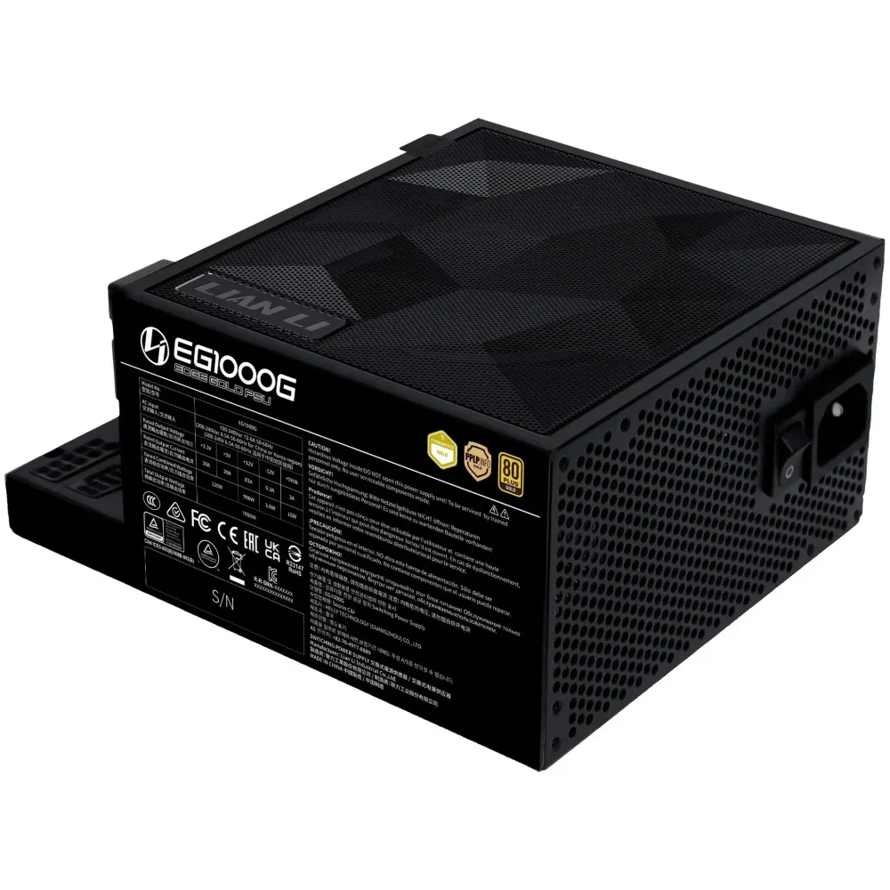 Захранващ блок Lian Li EDGE 1000W 80+ Gold PCIe 5.1, ATX 3.1 - Черно