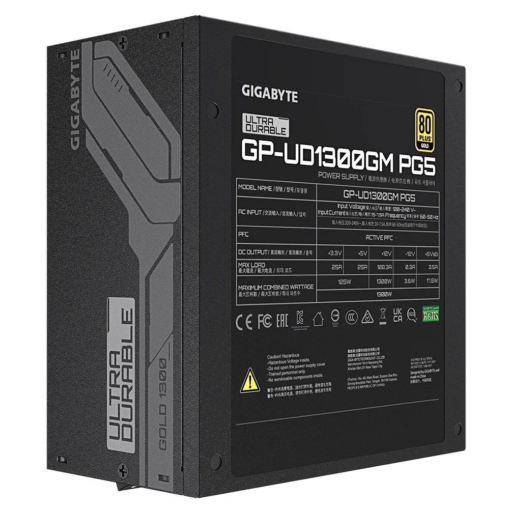 Захранващ блок Gigabyte UD1300GM PG5 1300W 80+ GOLD Захранващ блок Gigabyte UD1300GM PG5 1300W 80+ GOLD