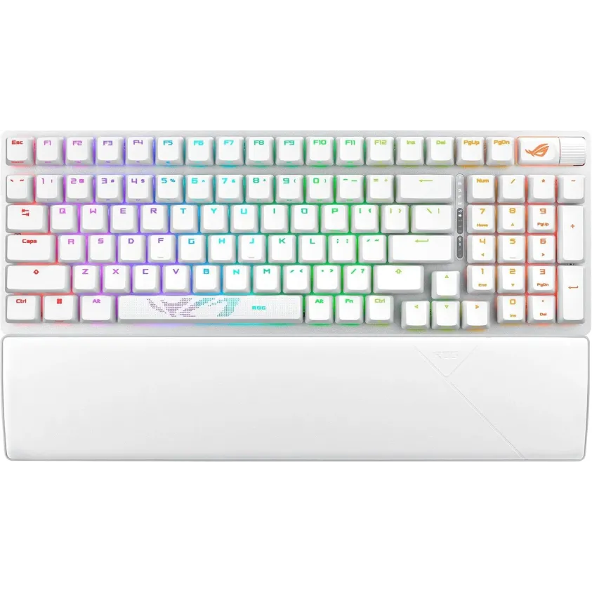 Геймърска безжична Клавиатура ASUS ROG Strix Scope II 96 - Moonlight White
