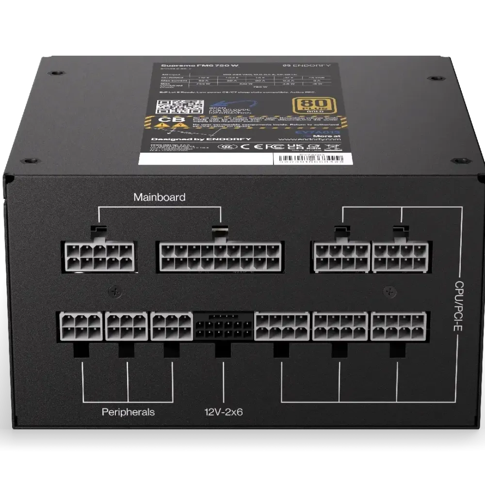 Захранващ блок Endorfy Supremo FM6 750W 80+ Gold, PCIe 5.1 - Fully Modular