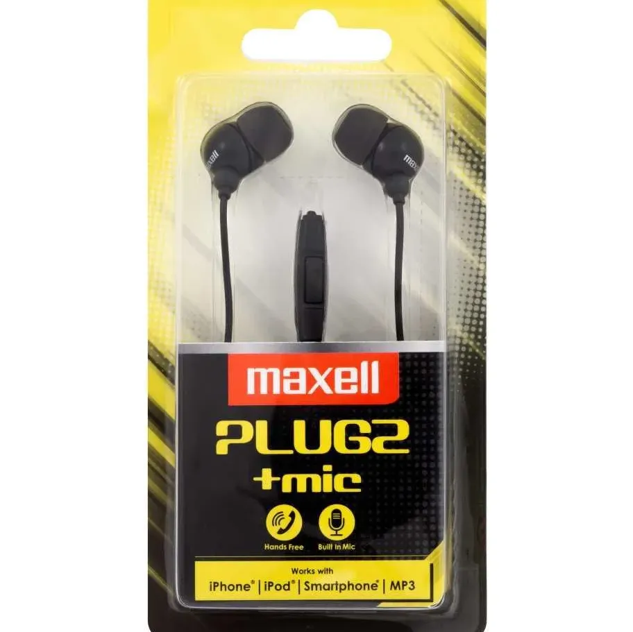 Слушалки с микрофон MAXELL PLUGZ черна Слушалки с микрофон MAXELL PLUGZ черна