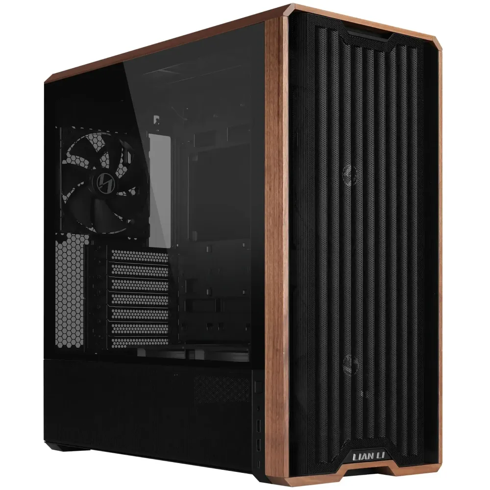 Кутия Lian-Li LANCOOL 217 Mid-Tower, Tempered Glass, Wood-Black