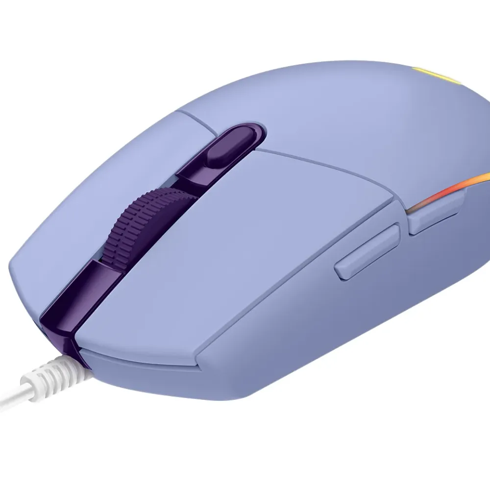 Геймърска мишка Logitech G102 LightSync, RGB, Оптична, Жична, USB, Лилав