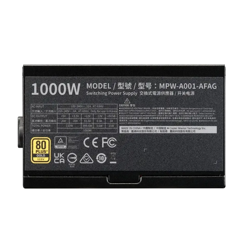 Захранващ блок Cooler Master Elite Gold 1000W ATX 3.1