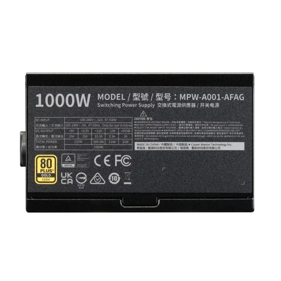 Захранващ блок Cooler Master Elite Gold 1000W ATX 3.1 Захранващ блок Cooler Master Elite Gold 1000W ATX 3.1