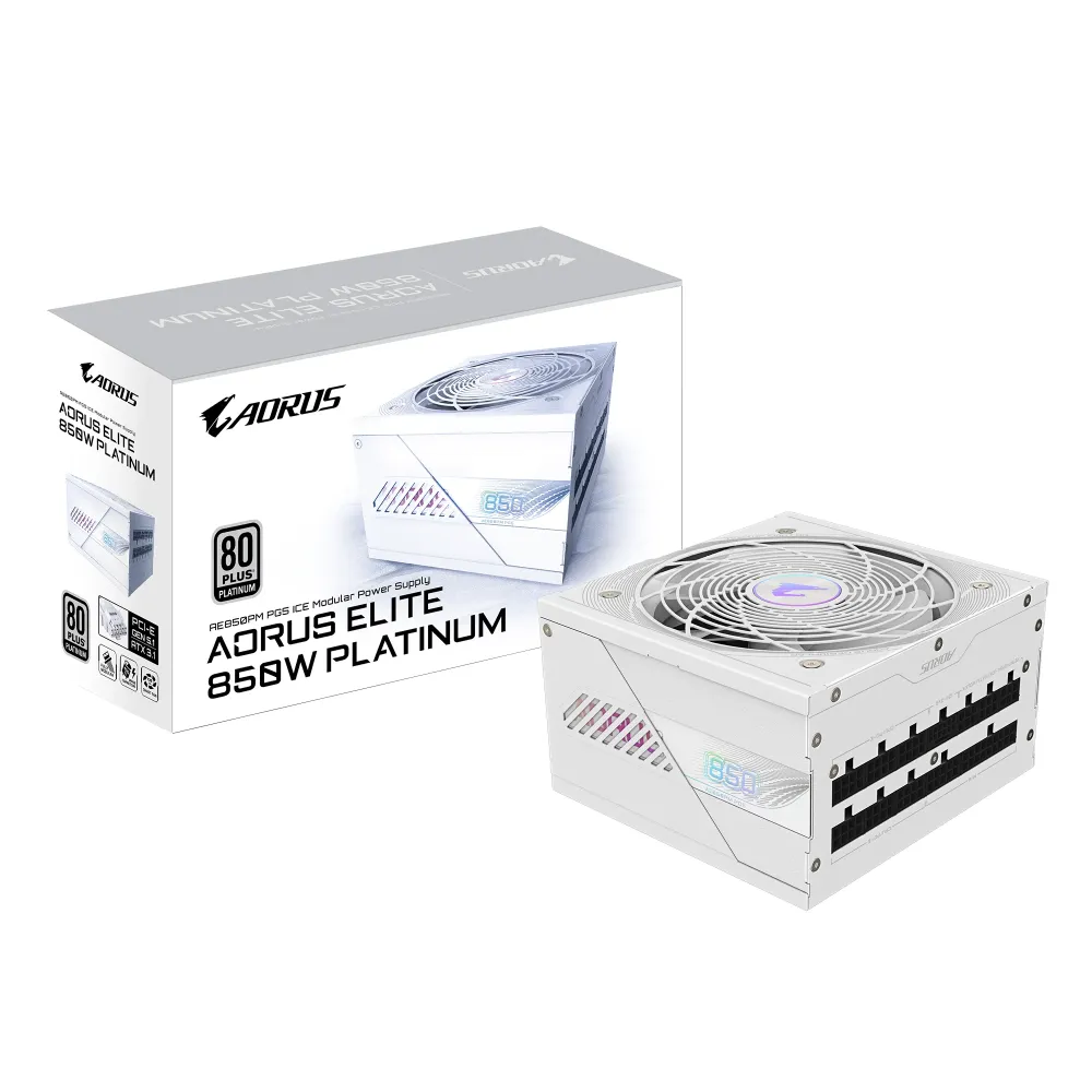 Захранващ блок Gigabyte AORUS ELITE P850W ICE 80+ Platinum, PCIe 5.1