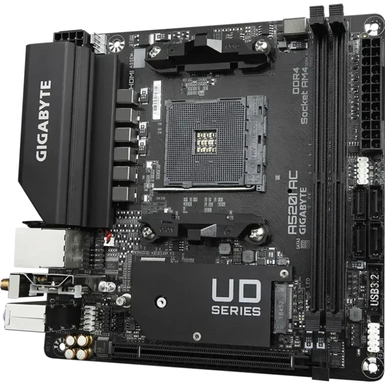 Дънна платка GIGABYTE A520I AC WIFI, Socket AM4, Mini-ITX
