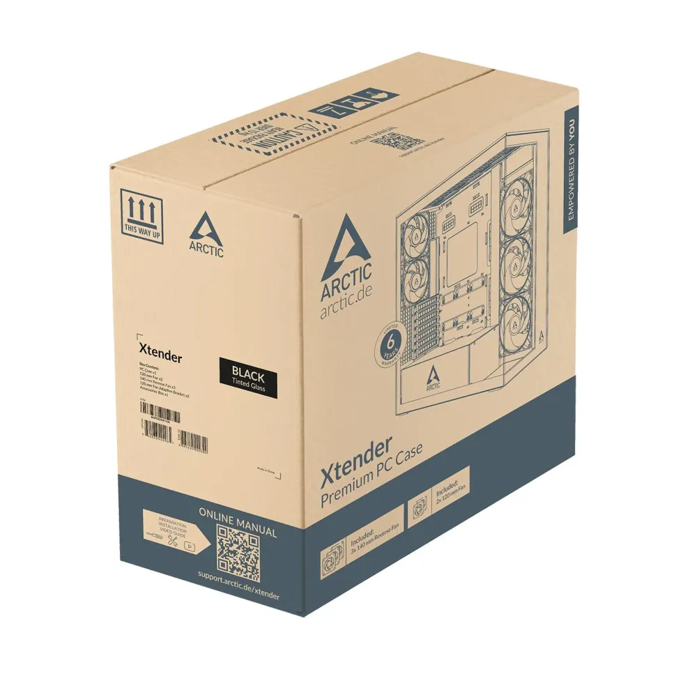 Кутия за компютър Arctic Xtender VG - Black Mid-Tower