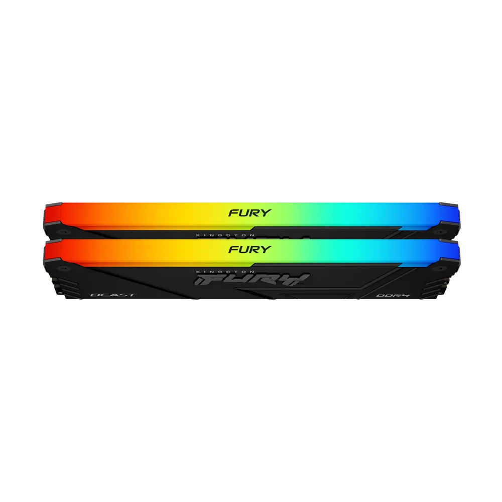 Памет Kingston FURY Beast Black RGB 32GB(2x16GB) DDR4 3200MHz CL16 Памет Kingston FURY Beast Black RGB 32GB(2x16GB) DDR4 3200MHz CL16